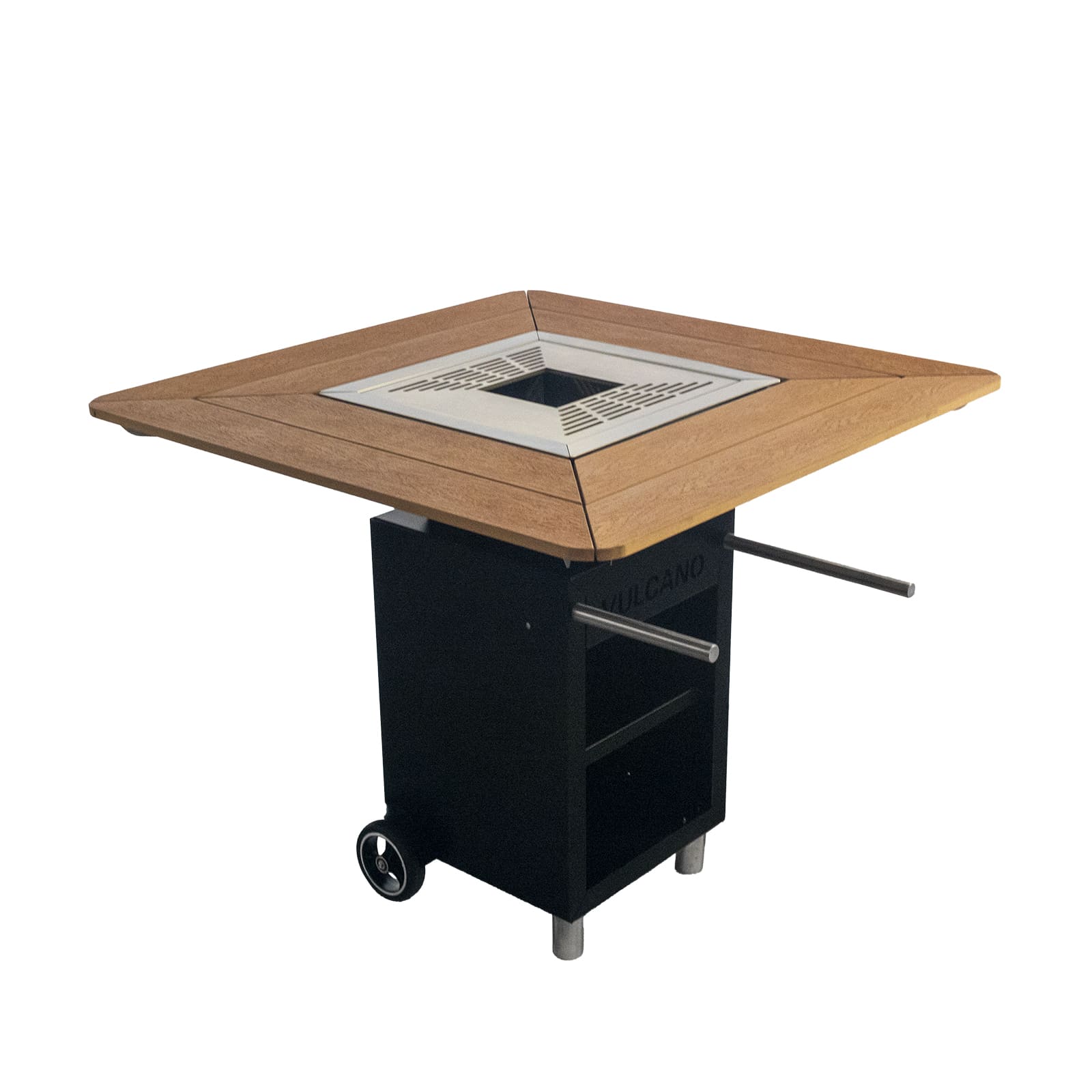 Brasero design avec tables en bois de Vulcano France