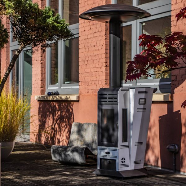 Chauffage d'éxterieur au Pellet Vulcano Hot Spot Wind